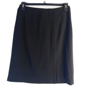Midnight Velvet Black Back Zip Aline Knee Length Basic Staple Skirt Size 10